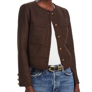 AQUA NWOT Brown Tweed Women's Jacket